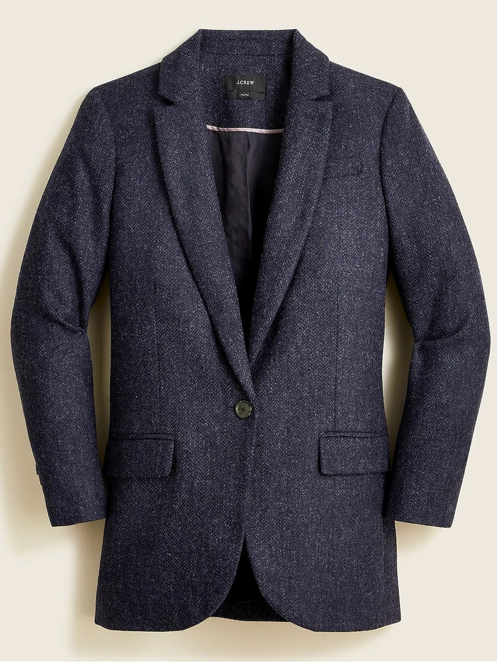 Alfie blazer in navy English wool herringbone